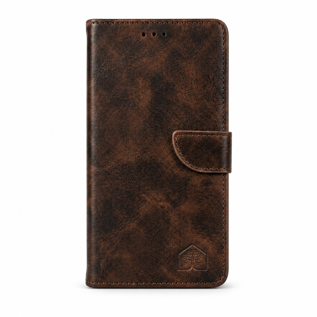 Brown Wallet — closed front view on a white background