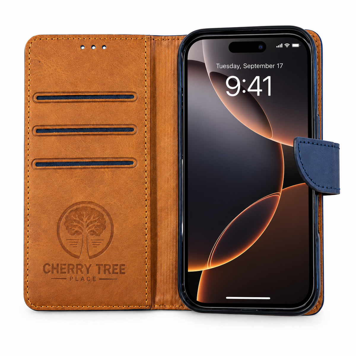 Navy & Tan 2 tone Wallet