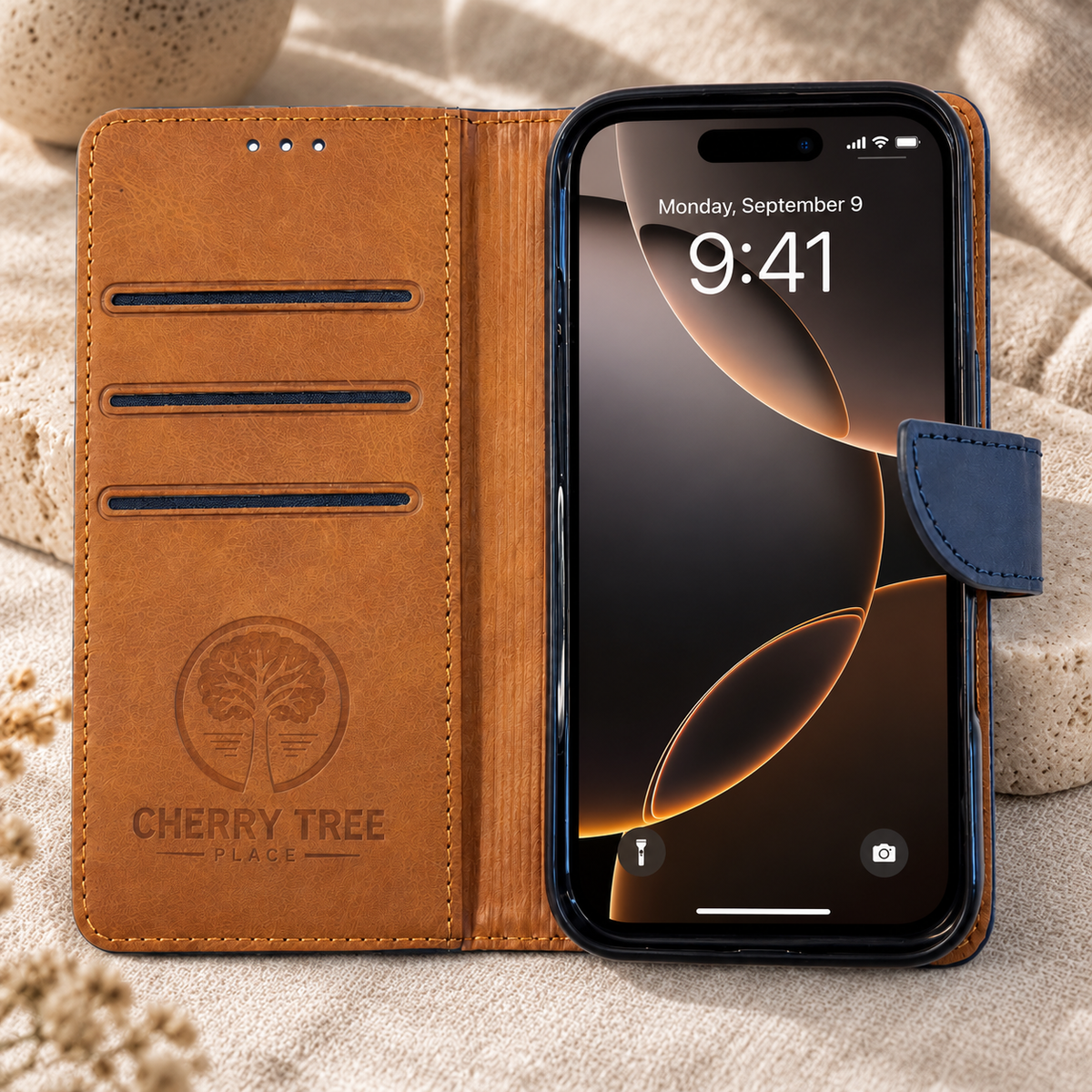 Navy & Tan 2 tone Wallet