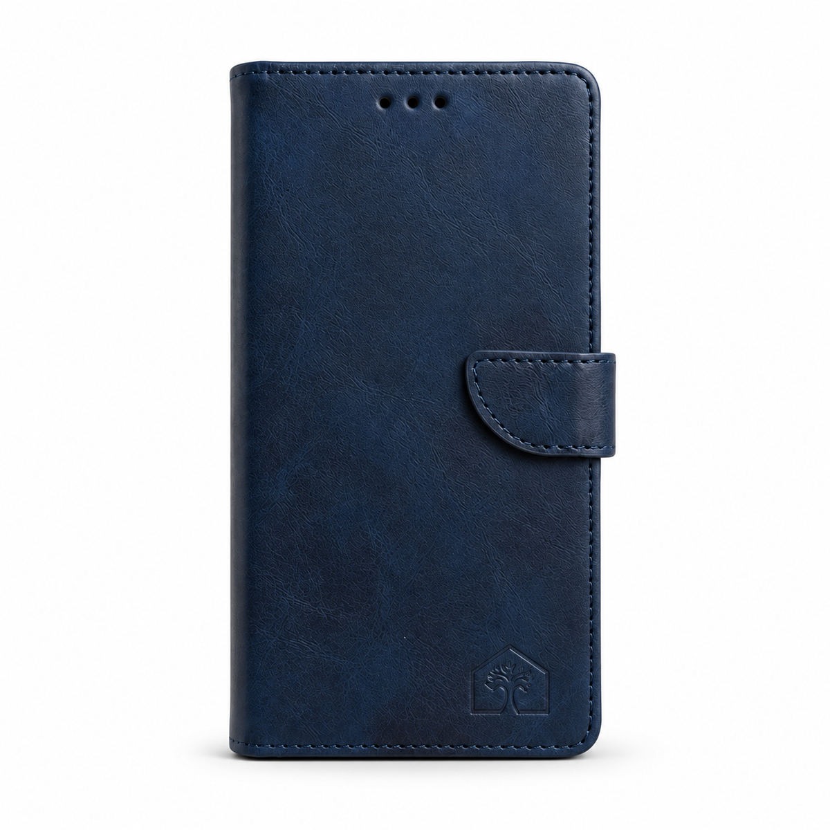 Navy & Tan 2 tone Wallet — closed front view on a white background