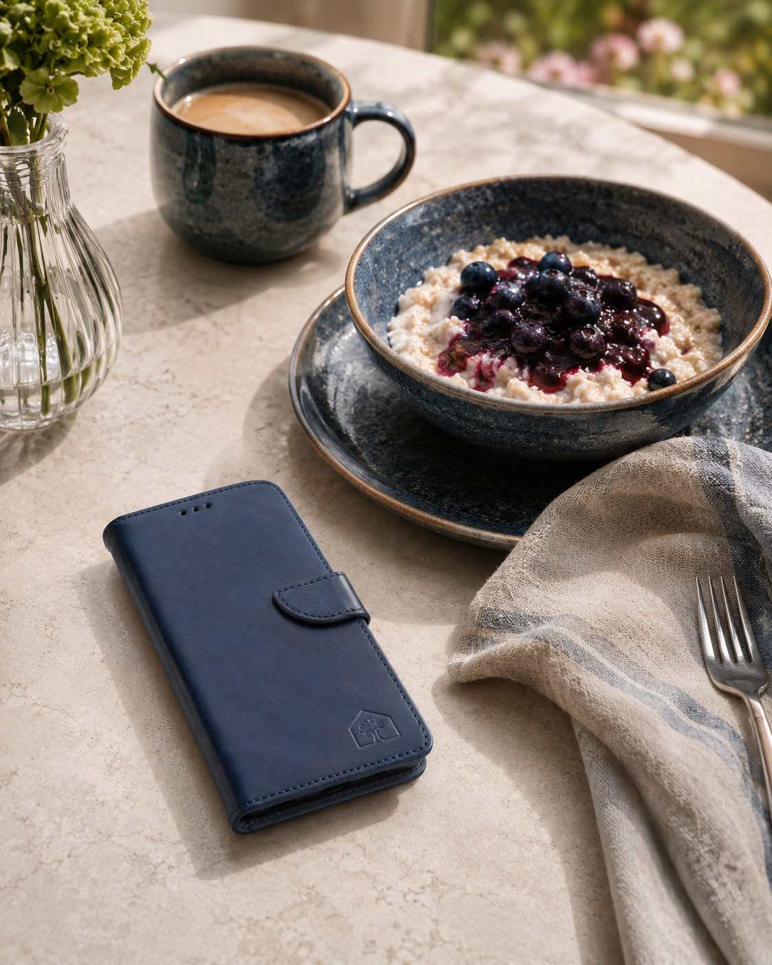 Navy & Tan 2 tone Wallet