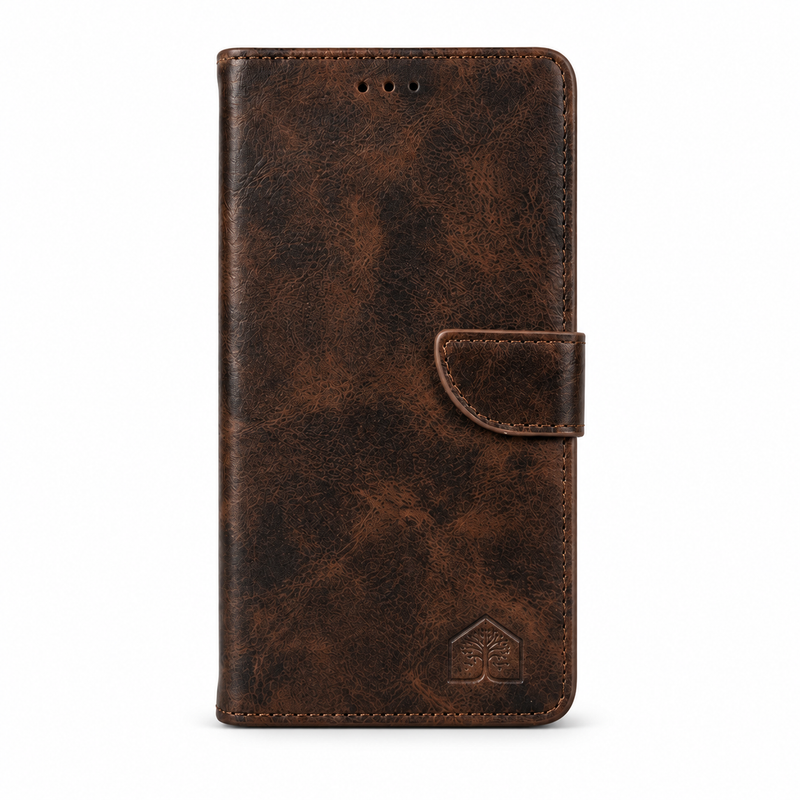 Brown Wallet — closed front view on a white background