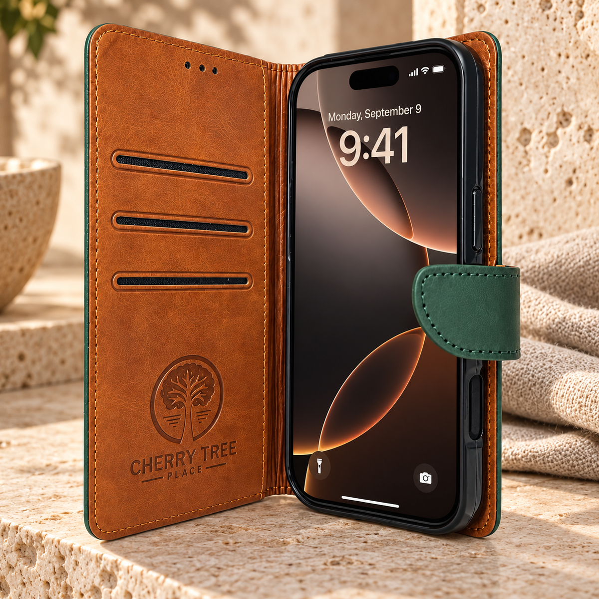 Forest Green and Tan 2 Tone Wallet