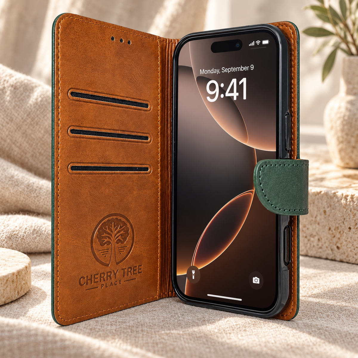 Forest Green and Tan 2 Tone Wallet