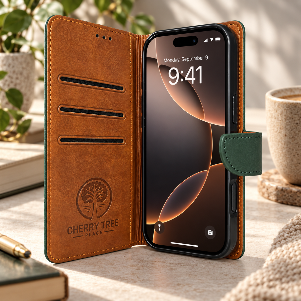 Forest Green and Tan 2 Tone Wallet