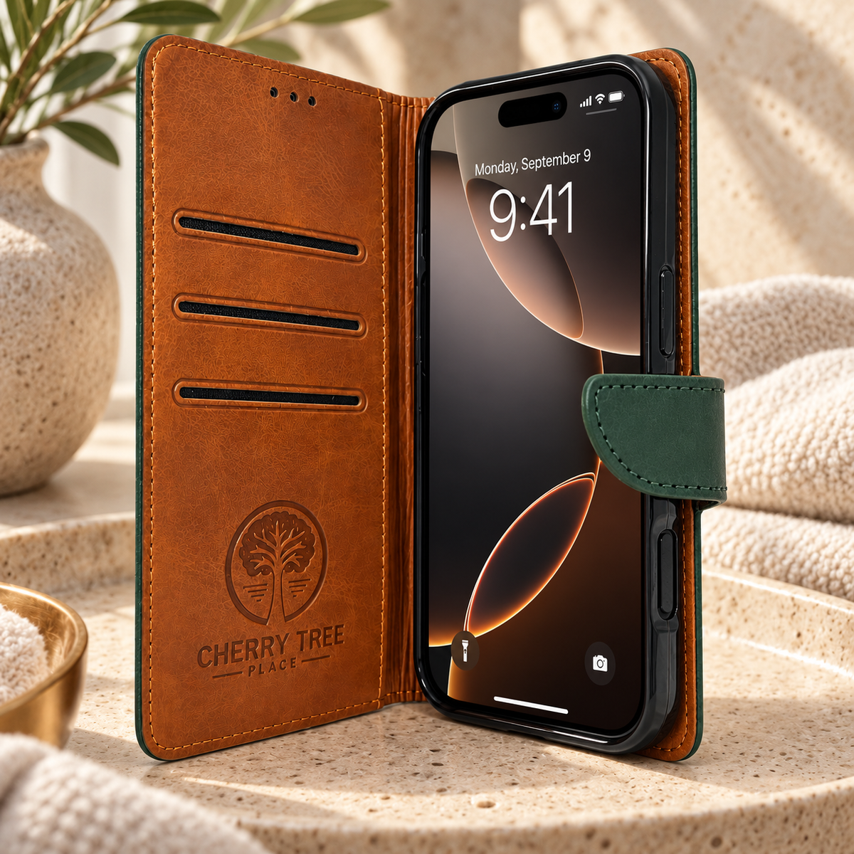 Forest Green and Tan 2 Tone Wallet