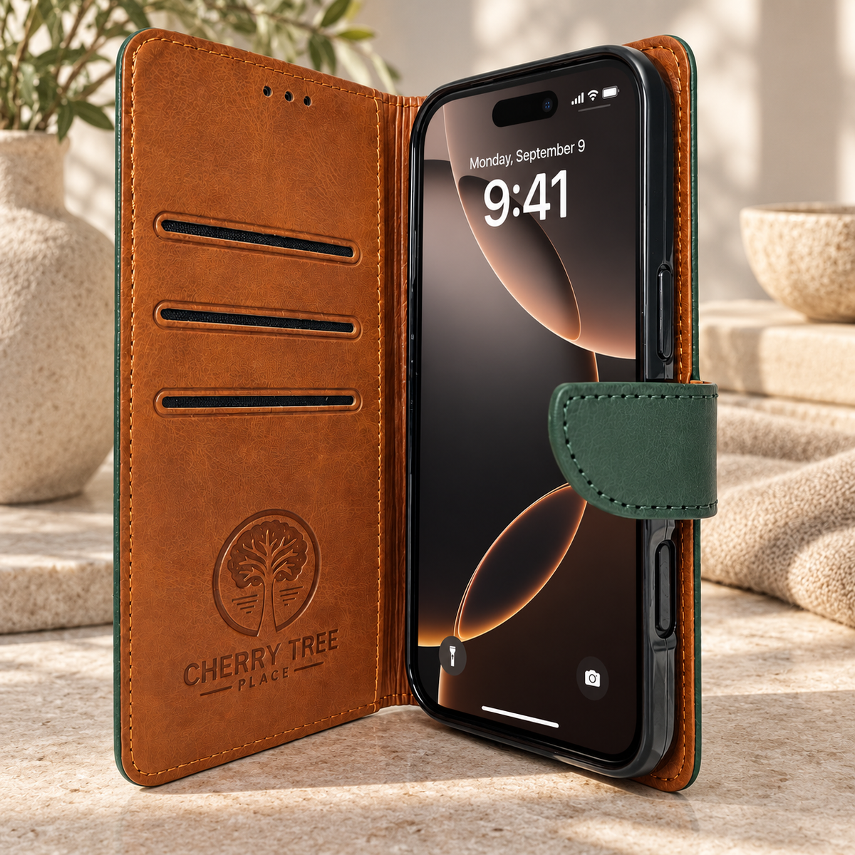Forest Green and Tan 2 Tone Wallet