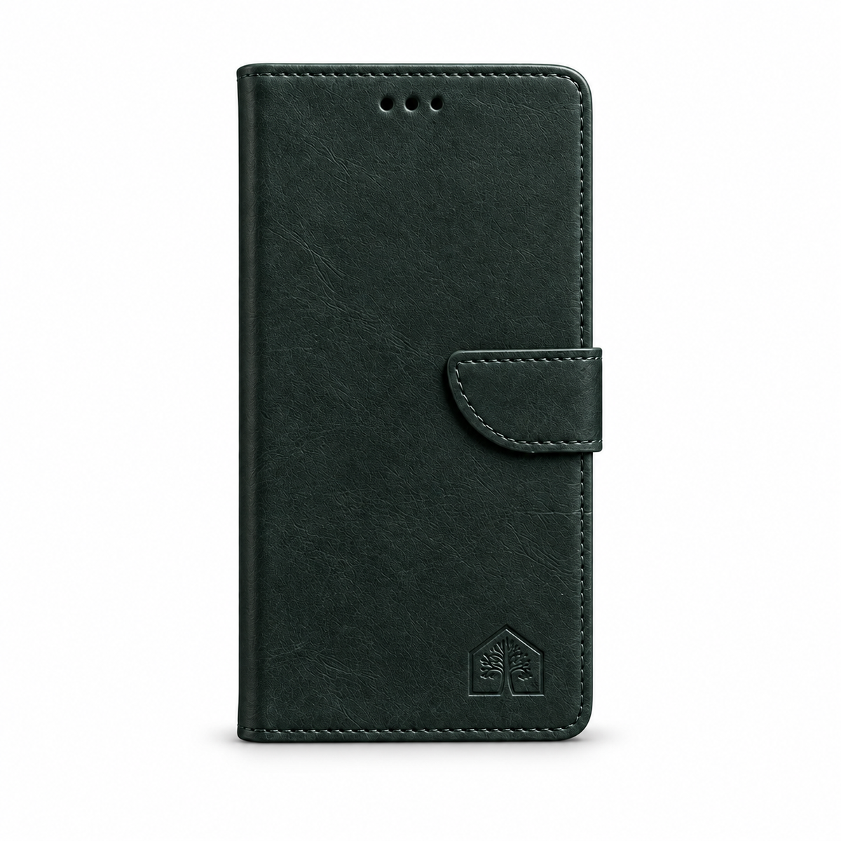 Forest Green and Tan 2 Tone Wallet — closed front view on a white background