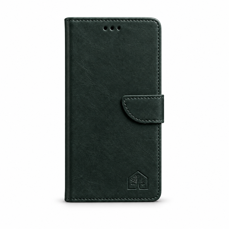 Forest Green and Tan 2 Tone Wallet — closed front view on a white background